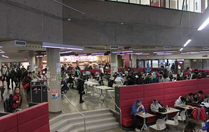 picture of the Progress Campus cafeteria filled with students in the winter time